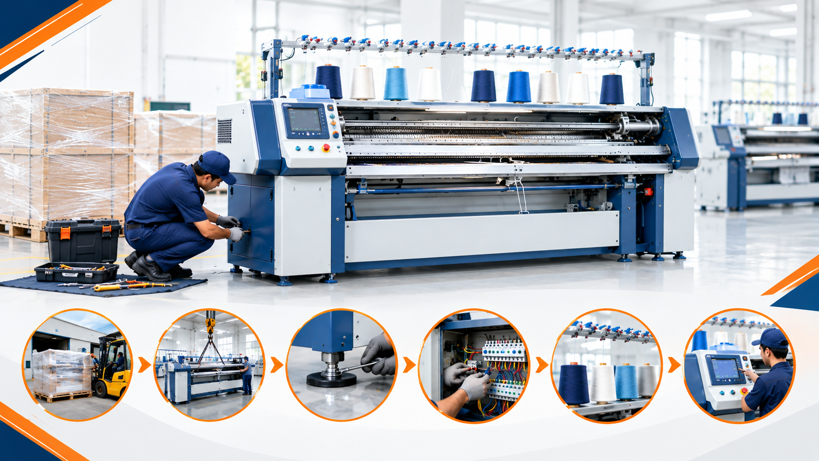 Flat Bed Knitting Machine Setup