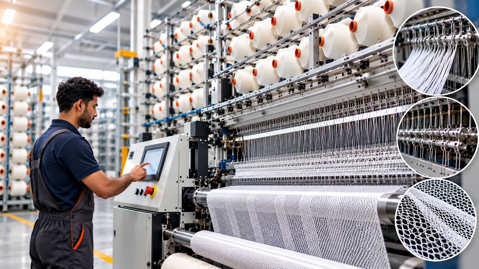 warp knitting machine operation